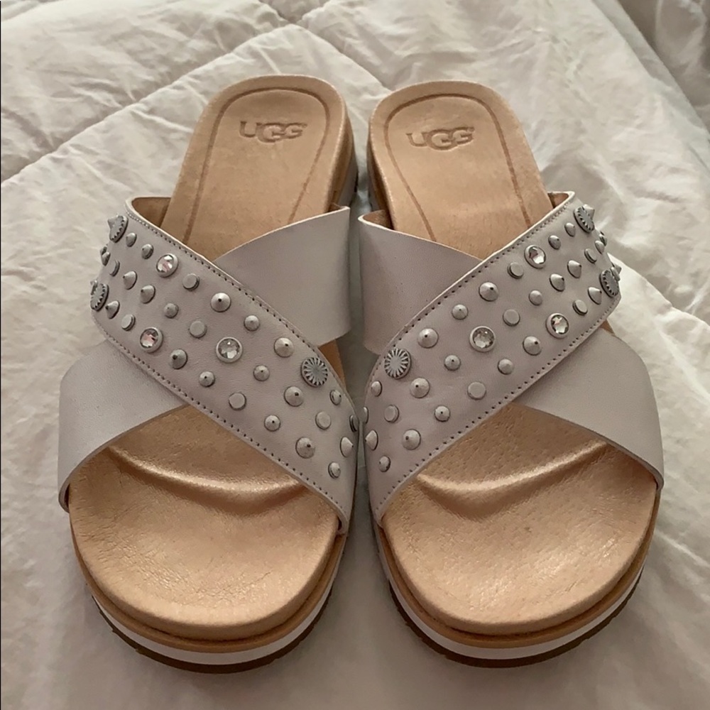 UGG white embellished sandal 8
